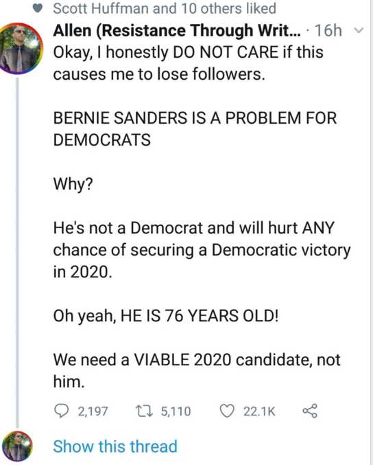 Bernie is the problem